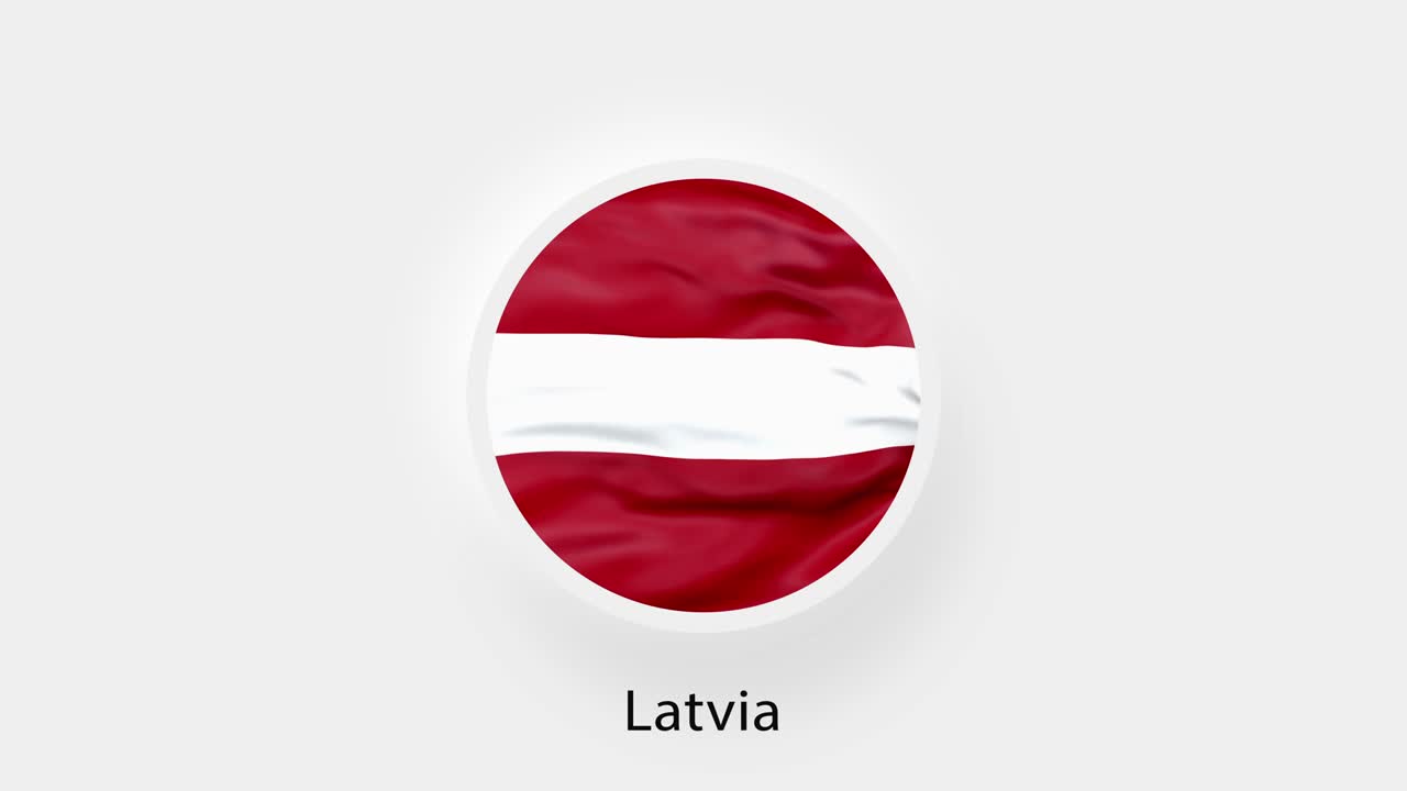 bucle de la bandera circular de letonia. bandera nacional animada de latvia. la bandera realista de letonia agitando. 4k