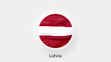 latvia circular flag loop. animated national flag of latvia. realistic latvia flag waving. 4k