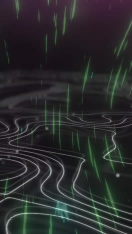 animation of light trails over moving shapes