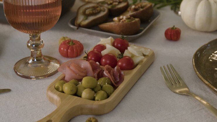 Natura morta elegante di cibo