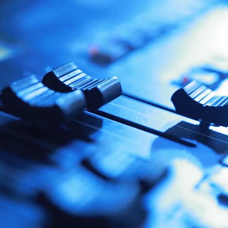 mixing desk in a recording studio