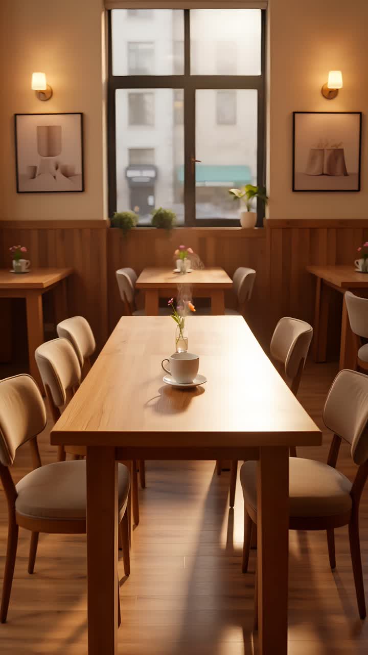 Aesthetic Cafe Interior Cozy Ambience 4K