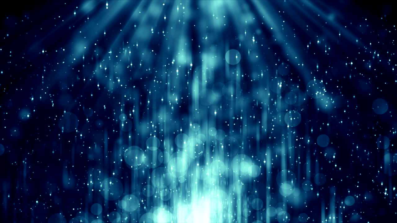 파란 먼지 입자 추상적인 빛 보케 모션 제목 영화적 배경 루프