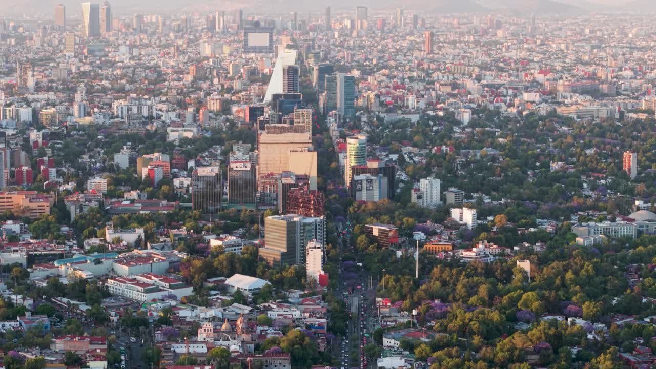 Aerial perspective of southern part of Mexico City