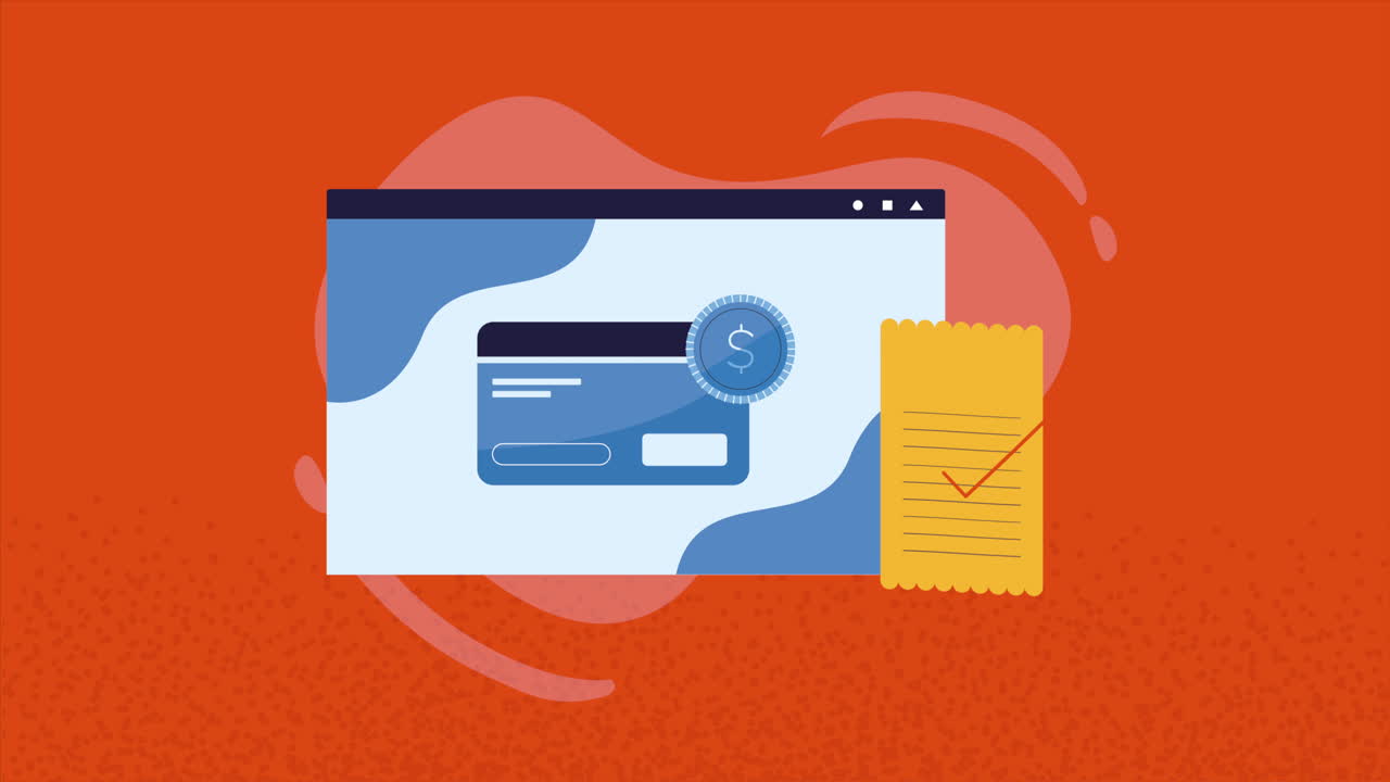 plantilla de página web con animación de tarjeta de crédito