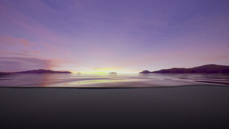 vibrant sunset colors reflect on calm water at tranquil coastal location