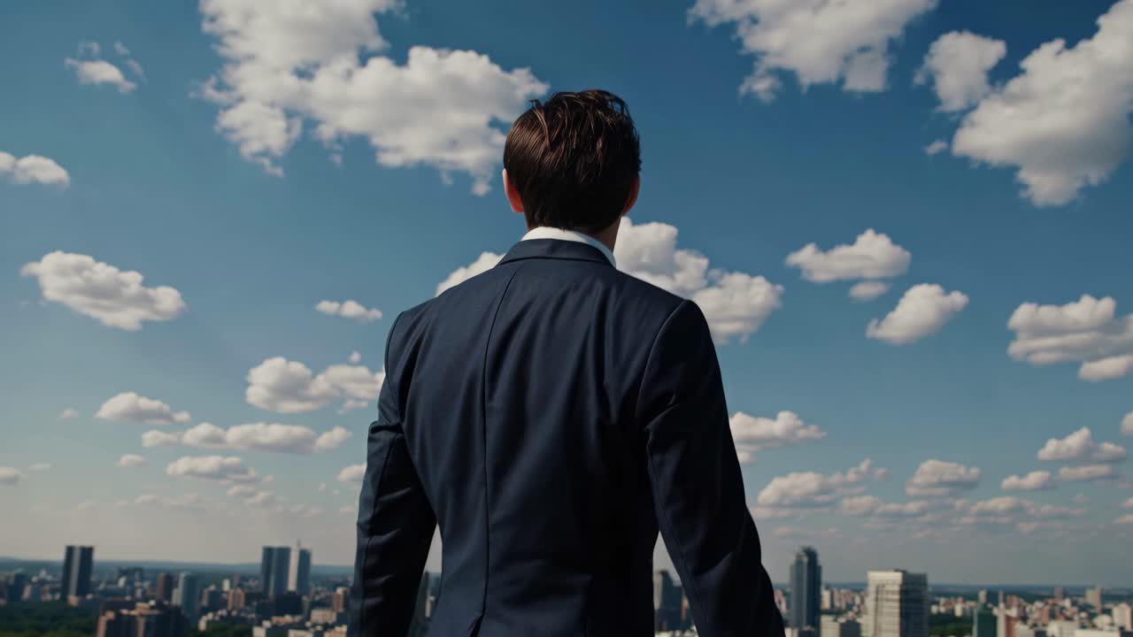 Businessman on Rooftop