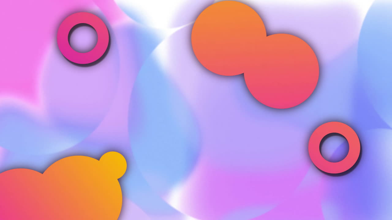 animación de formas que se mueven sobre un fondo púrpura