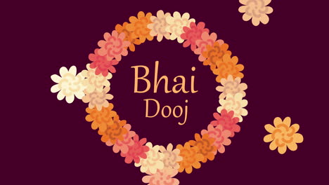 bhai dooj letras con corona floral