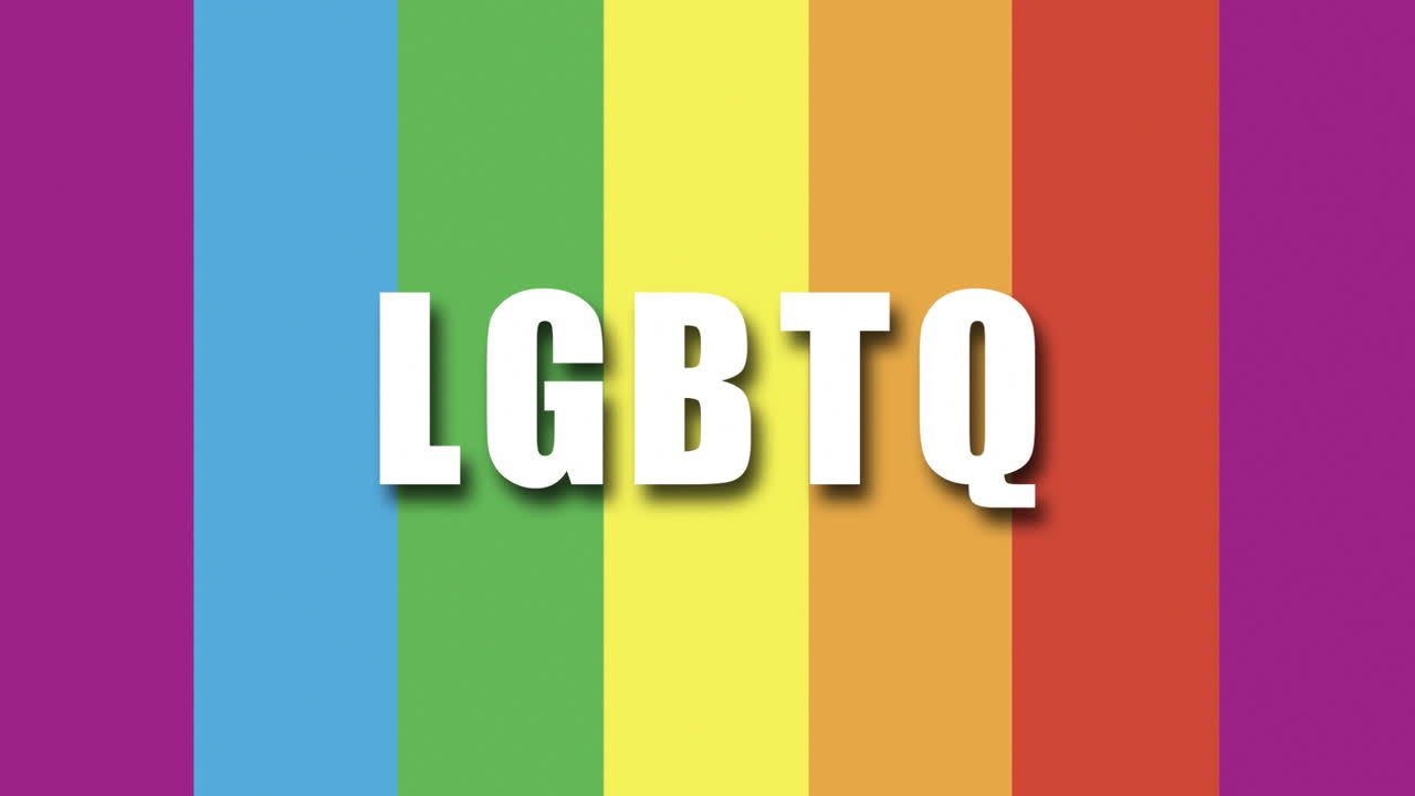 &amp;quot;LGBTQ&amp;quot; 3D Graphic over a rainbow background