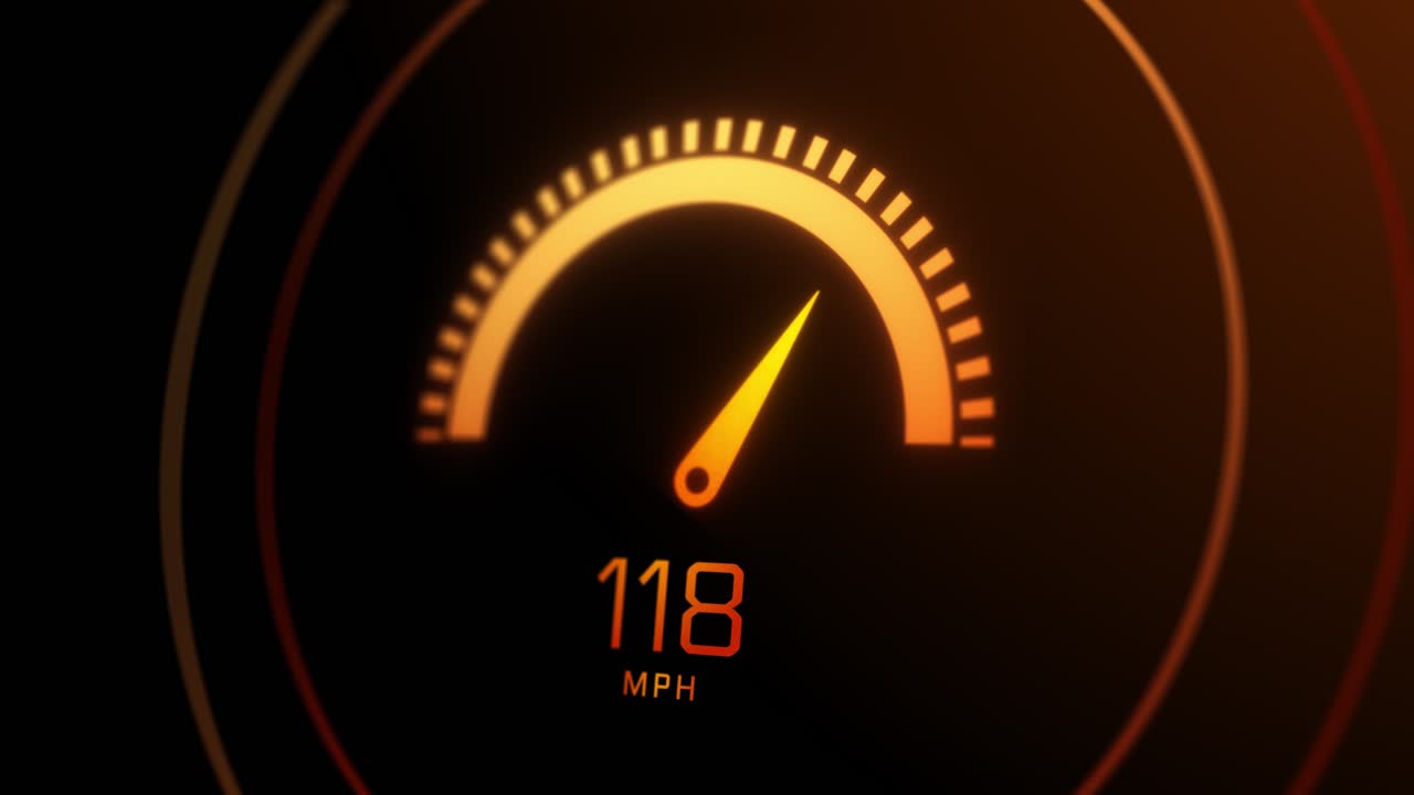 4k car speedometer with speed level scale animation car tachometer or odometer with speed panel