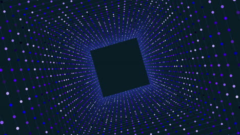 dynamic blue dotted background with striking black square