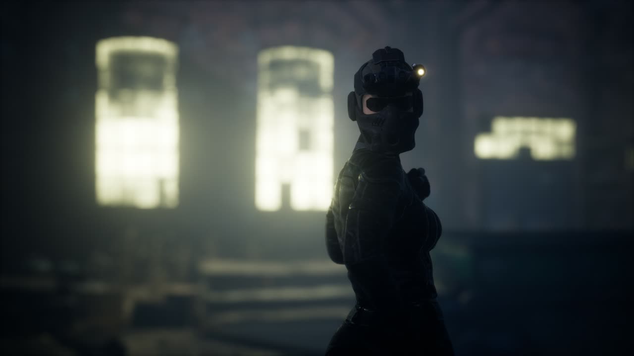 mulher no estilo do cyberpunk e postapocalypse