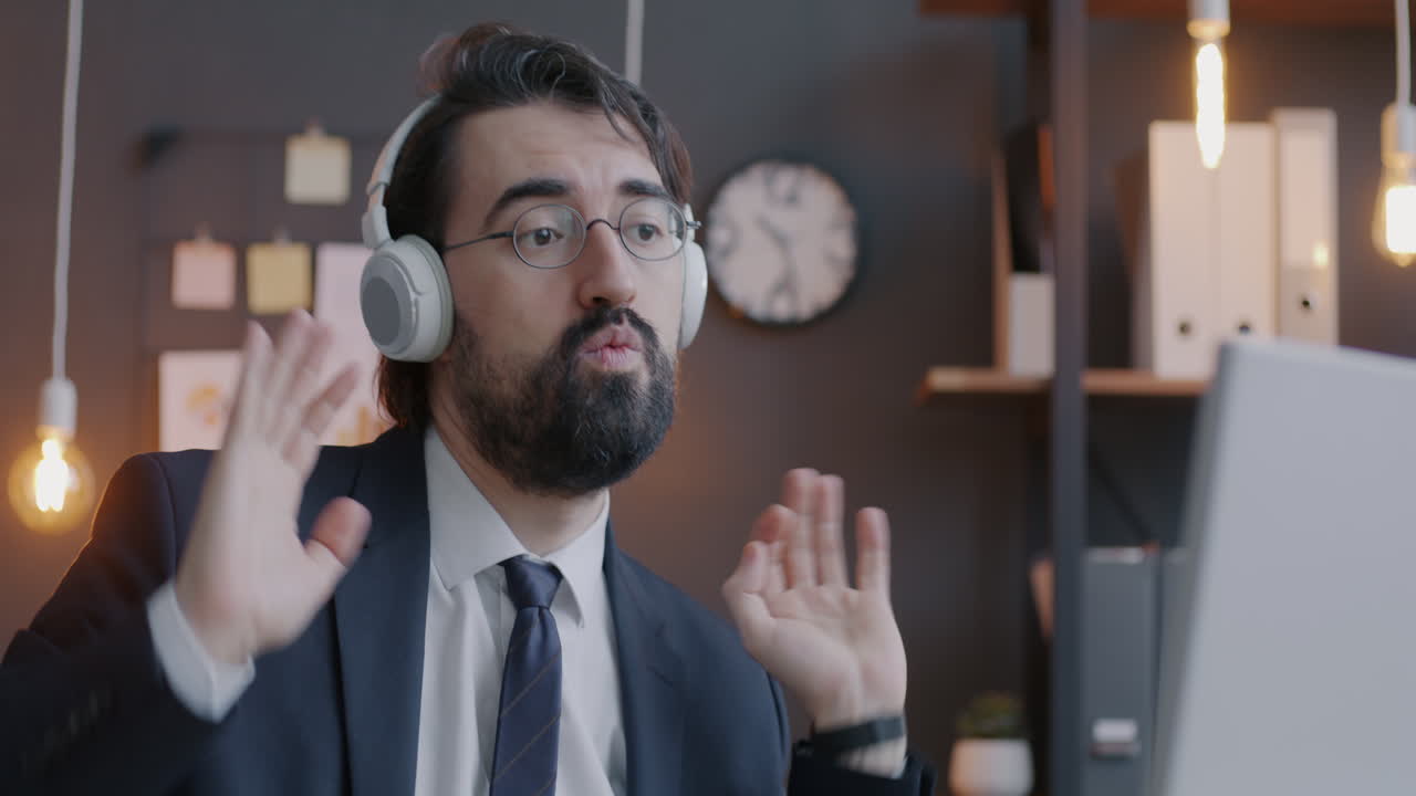 Businessman enjoying a video conference
