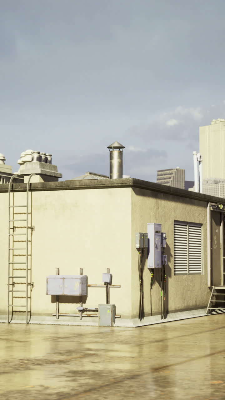 Rooftop view showcasing city skyline and historic architecture at midday