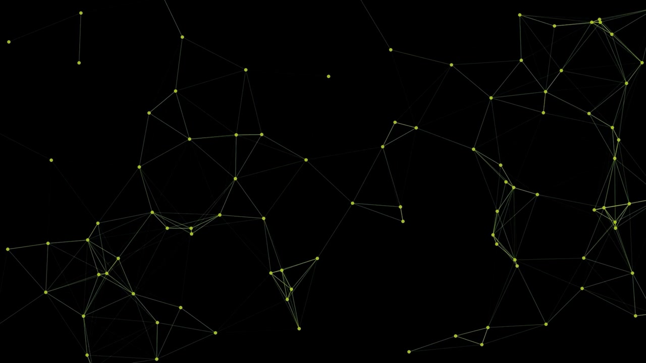 Abstract Network Connection With Moving Dots and Lines