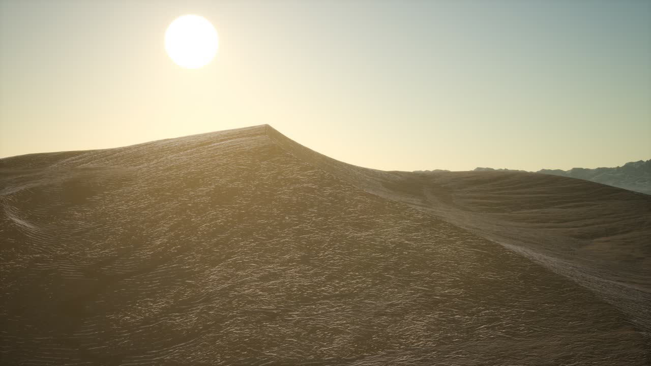 해가 뜨면 사하라 사막 의 큰 모래 언덕 에 대한 공중 전망