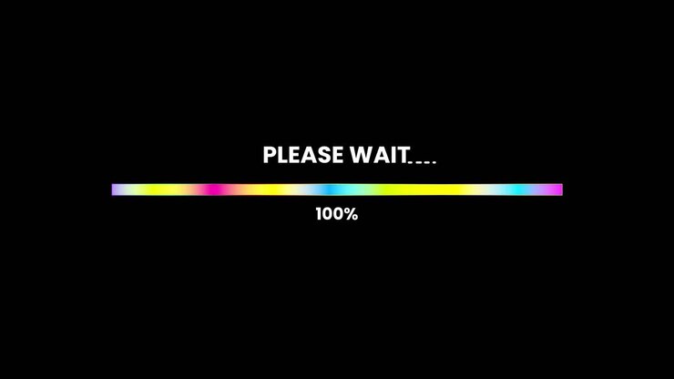 Colorful Loading Bar Progressing on Black Background