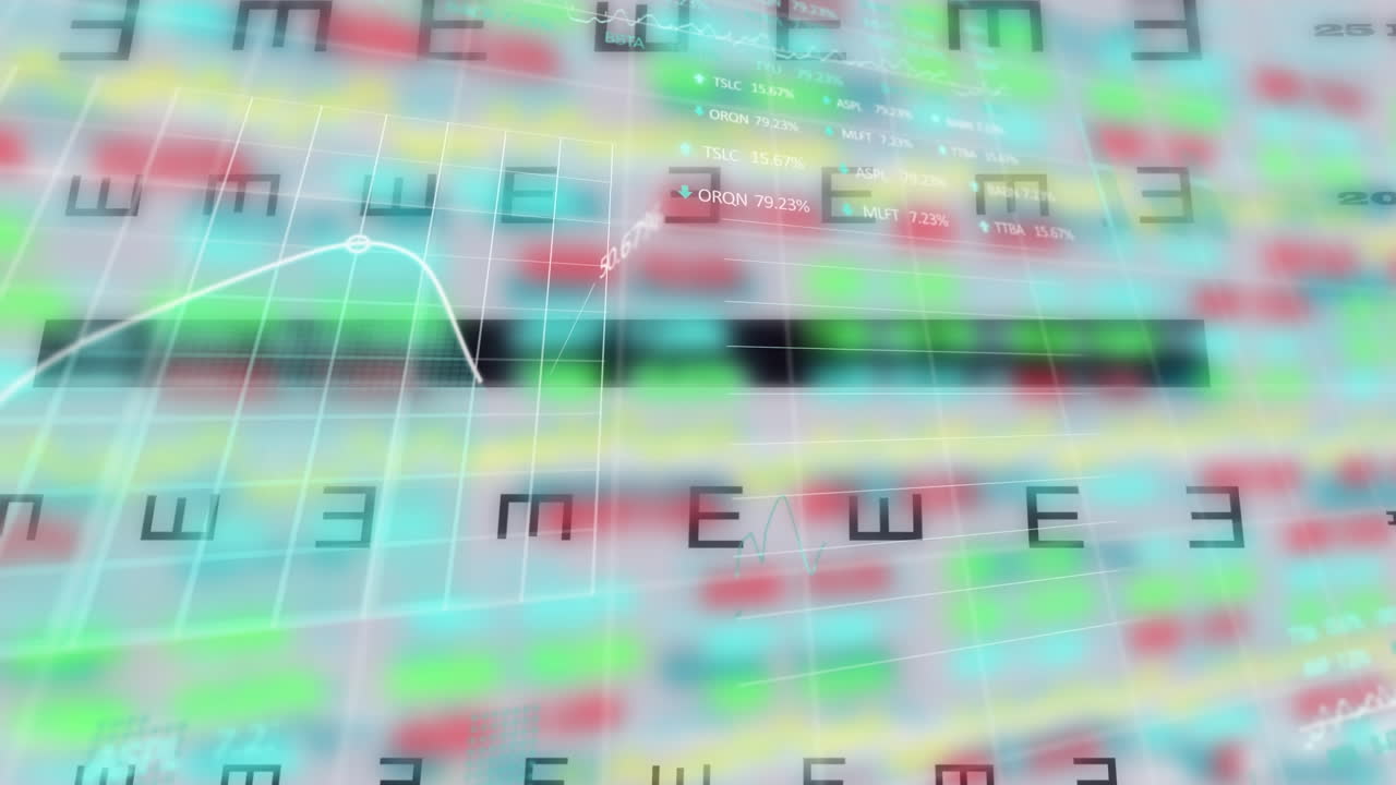 Animation of data processing over letters