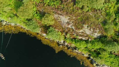 A-small-boat-in-front-of-the-cliffs-of-Scotland