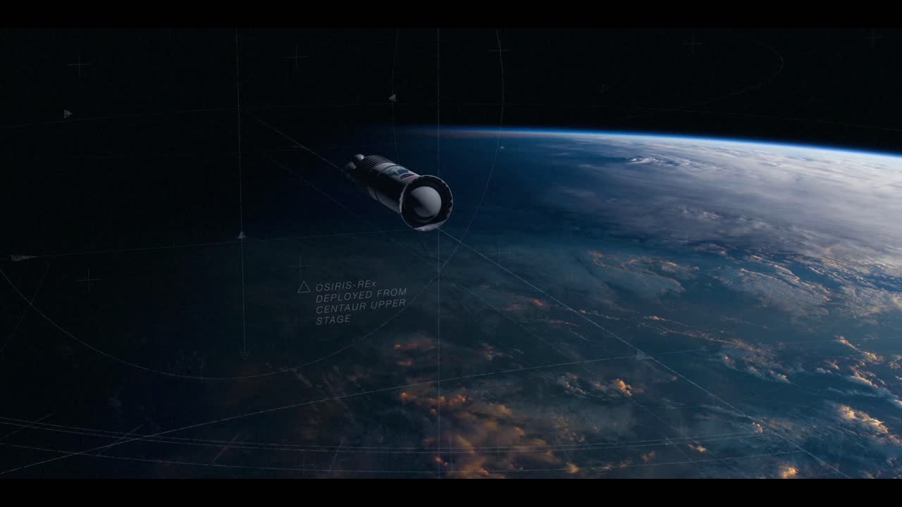 4k 1에서 우주를 여행하는 로켓의 애니메이션 샷