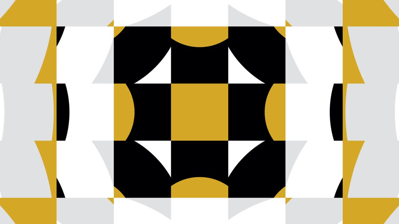 Minimal geometric motion graphic background. Abstract tiles in trendy multicolor palette variation. Seamless loop animation with basic shapes