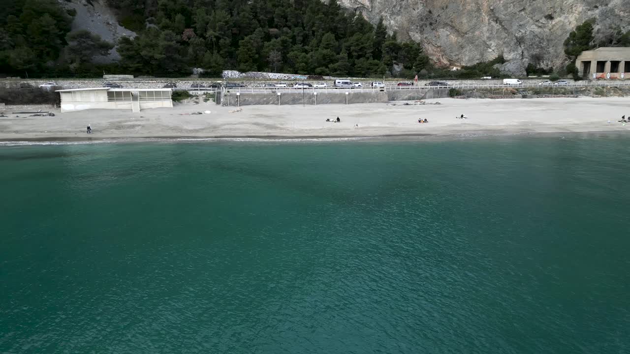 Coastal Beach Scene with People