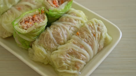 Homemade-Minced-Pork-Wrapped-in-Chinese-Cabbage-or-Steamed-Cabbage-Stuff-Mince-Pork