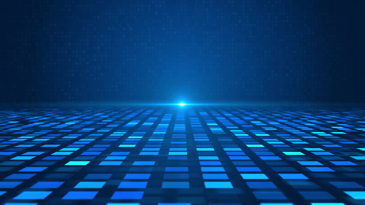 Futuristic neon light Loop background gear wheel on circuit board