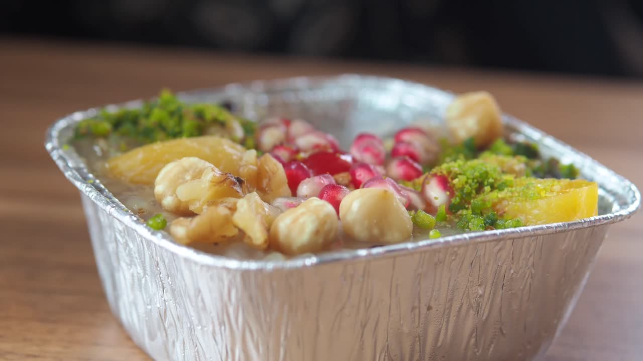 Aşure Dessert with Pomegranate and Nuts