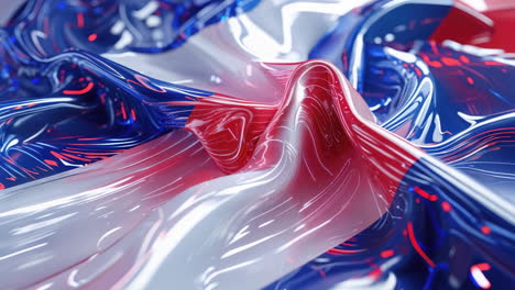 abstract wavy surface with red, white, and blue colors