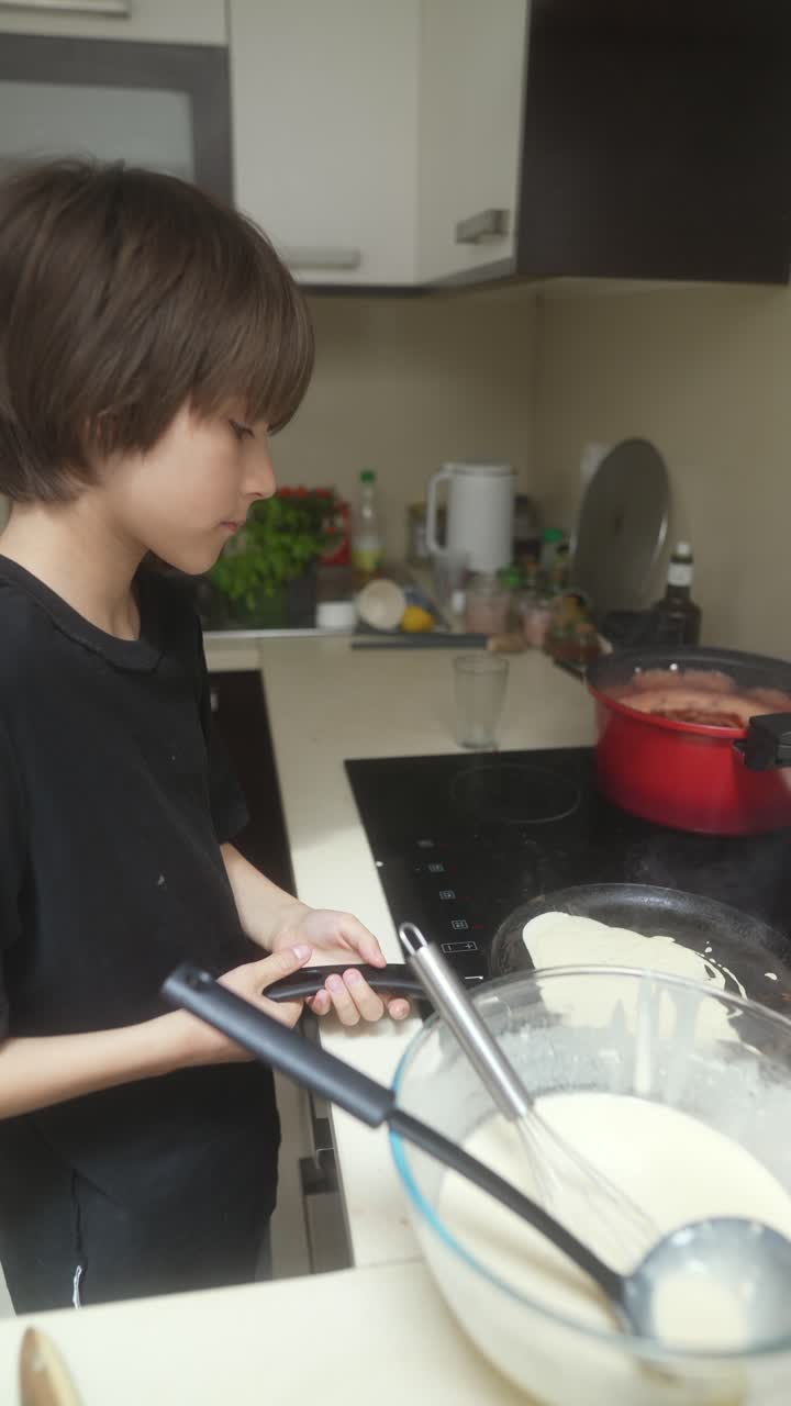 Child Making Pancakes