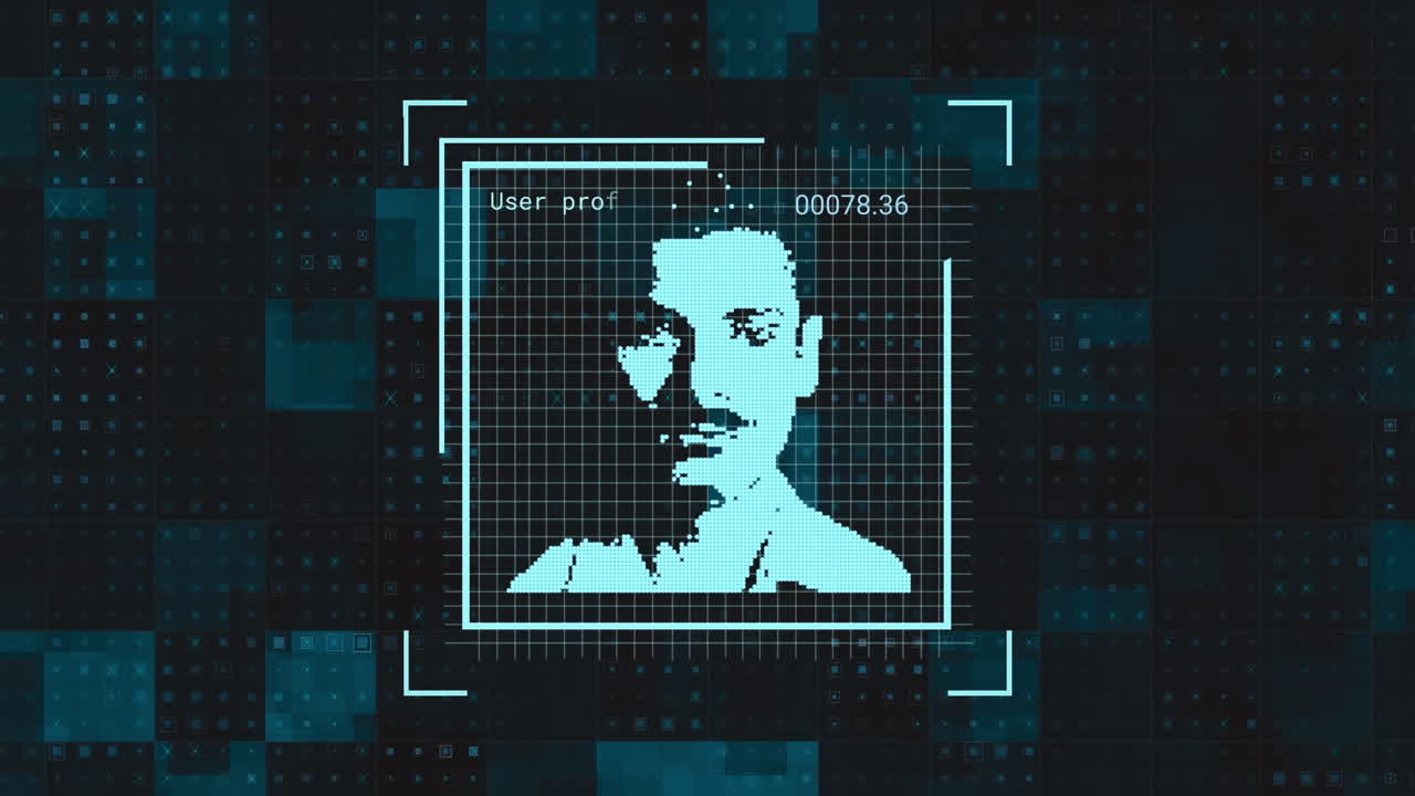 animación de las fotos del usuario que cambian en el espacio digital