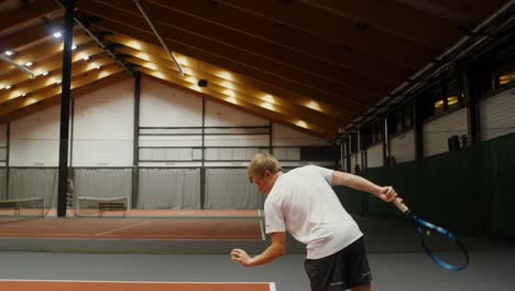 tennis player in indoor court