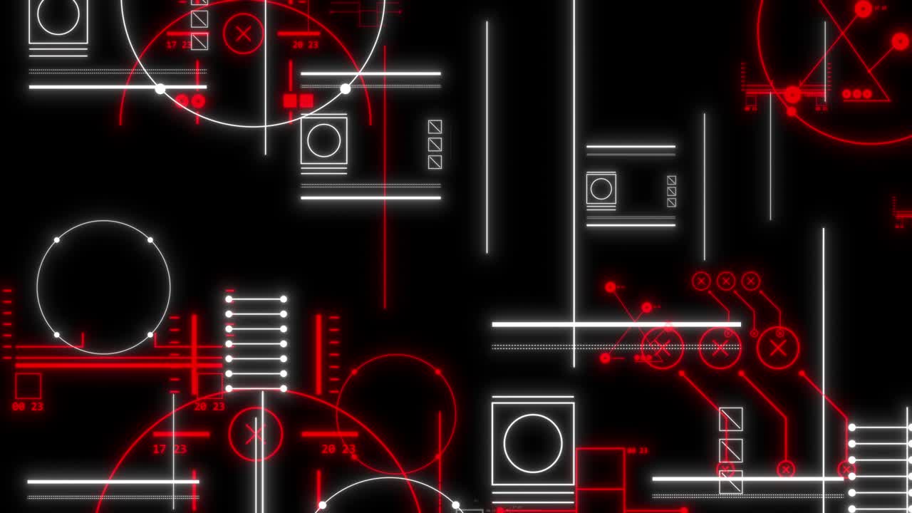 블루프린트 스케마를 멋진 vj 스타일의 시각으로 애니메이션화합니다.