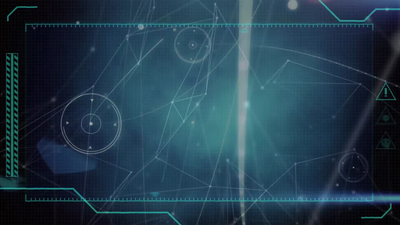 Animation of networks of connections and light over black background