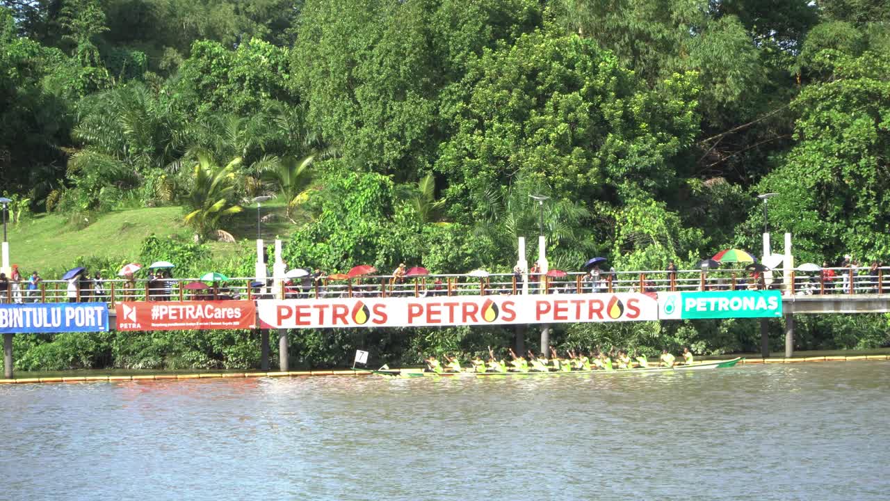 Traditional Long Boat Race Held At Kuching Water Front Every Year