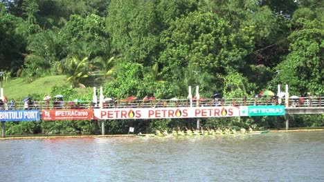 traditional long boat race held at kuching water front every year