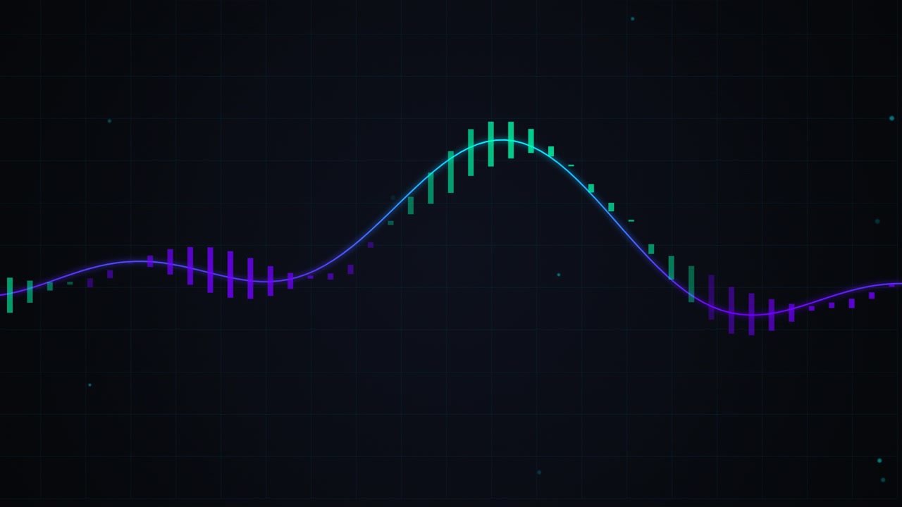 Animated Digital Audio Waveform Visualization on Dark Background