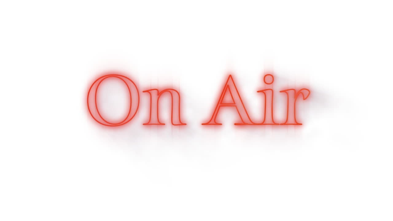 en el aire gráfico de neón rojo en blanco