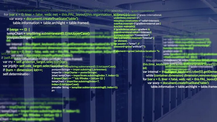 Computer data processing and digital information flowing through a network of computer servers