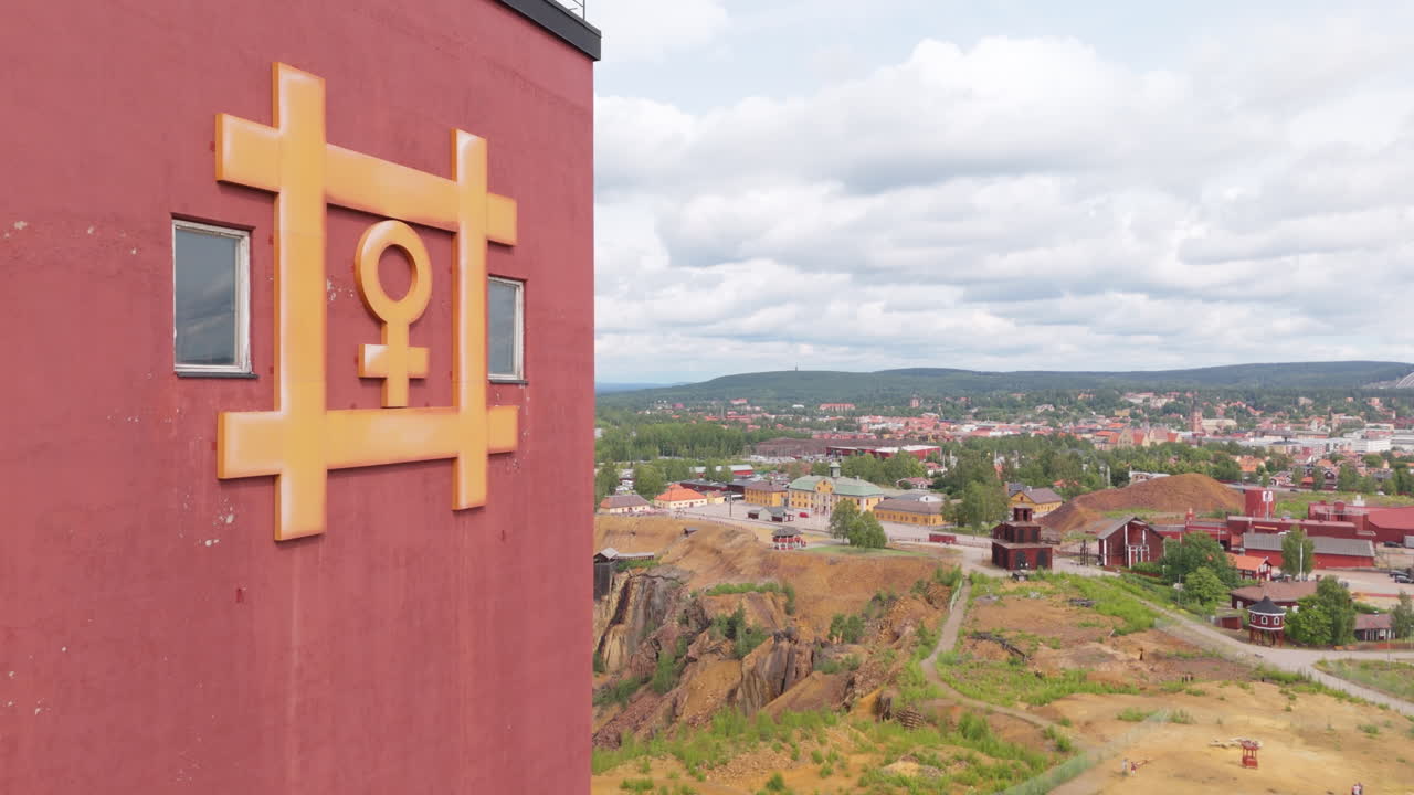 Aerial View of Falun Mining Town in Sweden