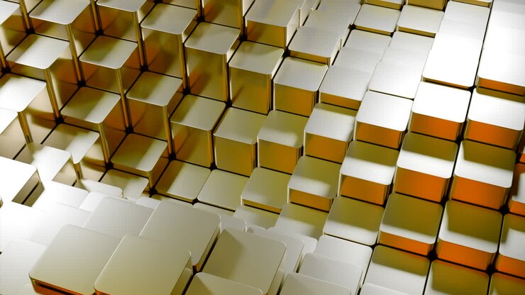 Abstrakt goldene geometrische Würfel