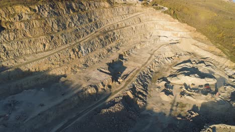 aerial view of an active quarry