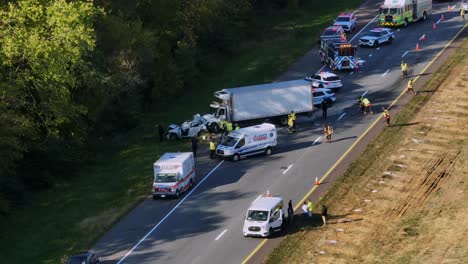 multi-vehicle accident on highway