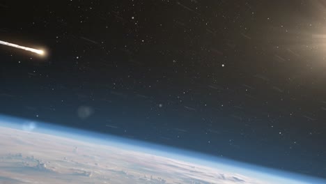 meteor over earth
