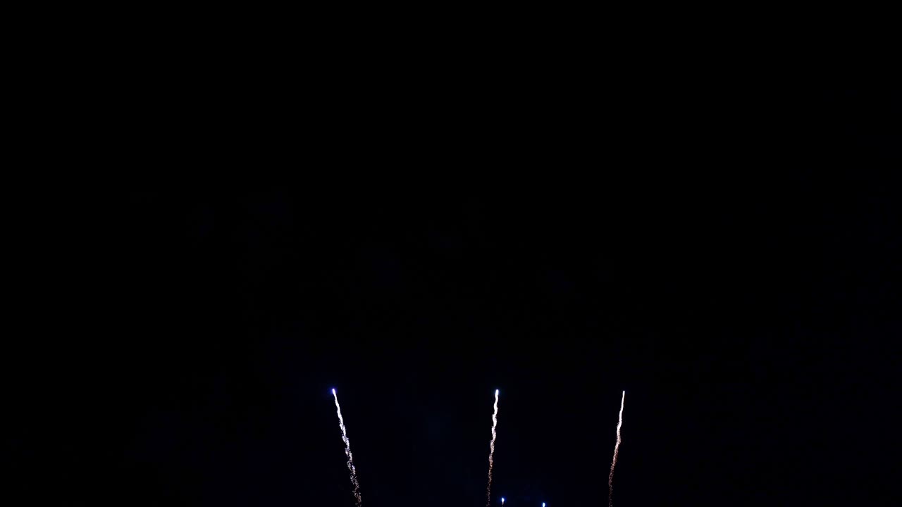 Bellissimo spettacolo pirotecnico colorato di notte per una celebrazione durante un festival.