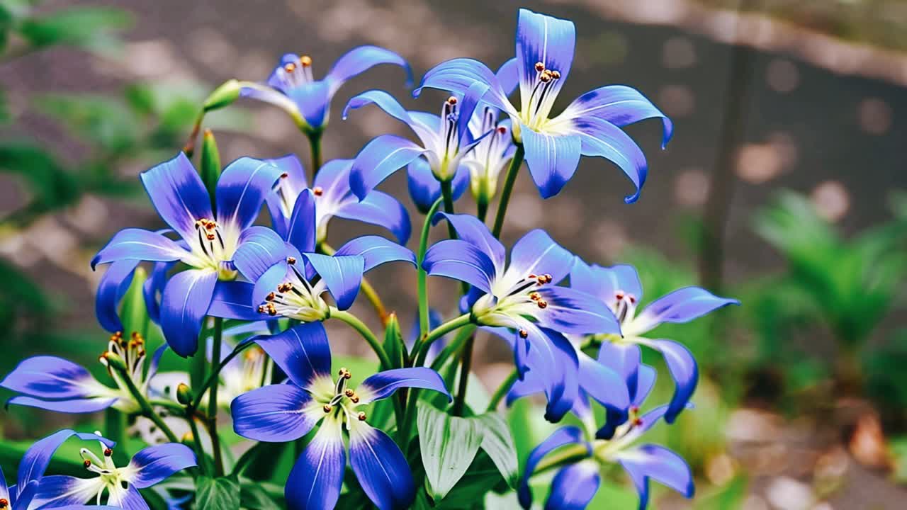 Close-up of beautiful vibrant blue flowers