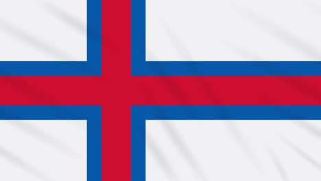 faroe islands flag waving cloth background, loop