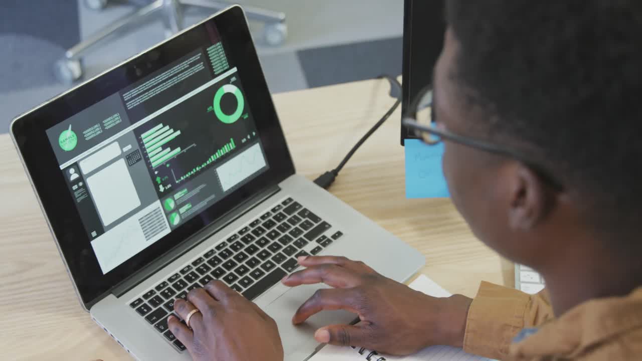 Business man working on his laptop